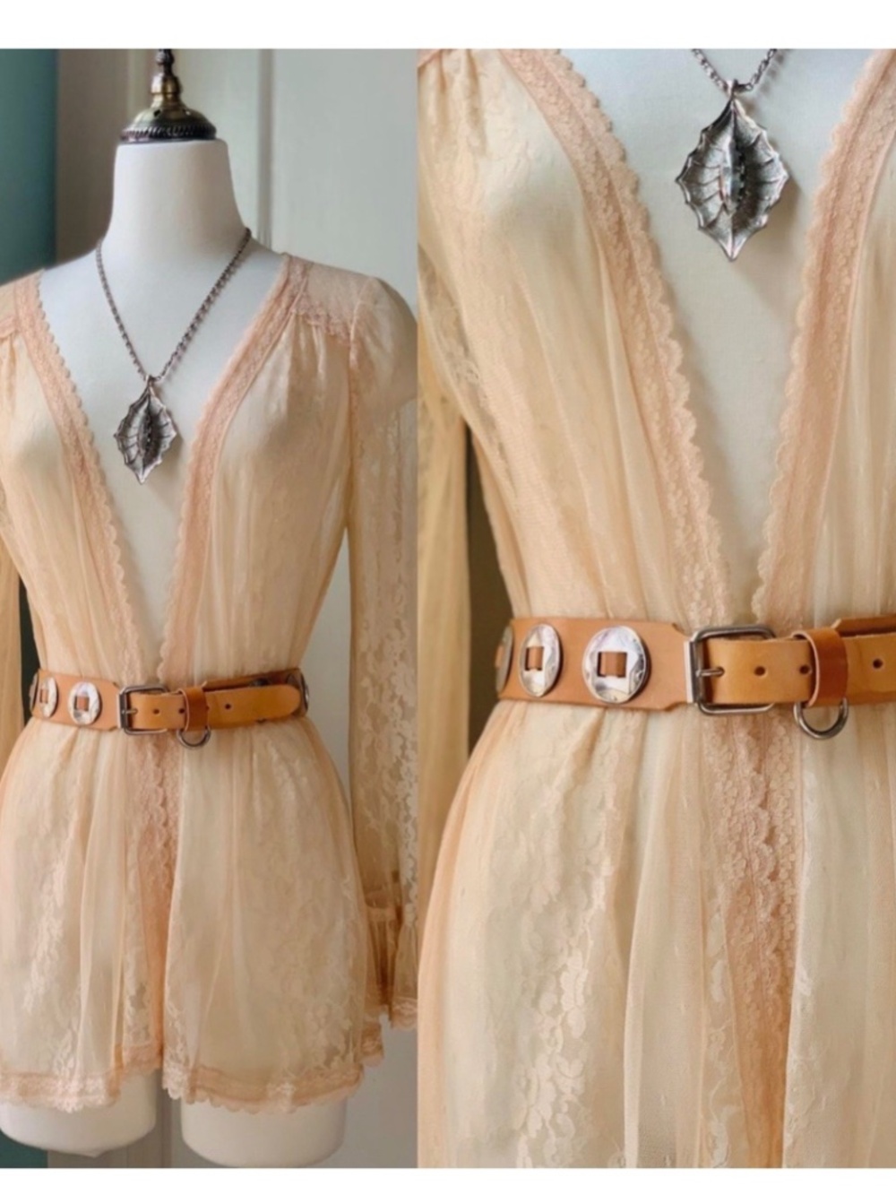 Vintage Ralph Lauren Western Wear Concho Leather Belt Size 28 Silver Medallion
